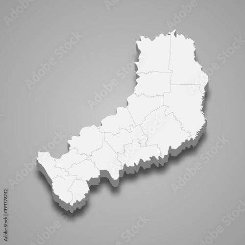 3d isometric map of Misiones is a province of Argentina