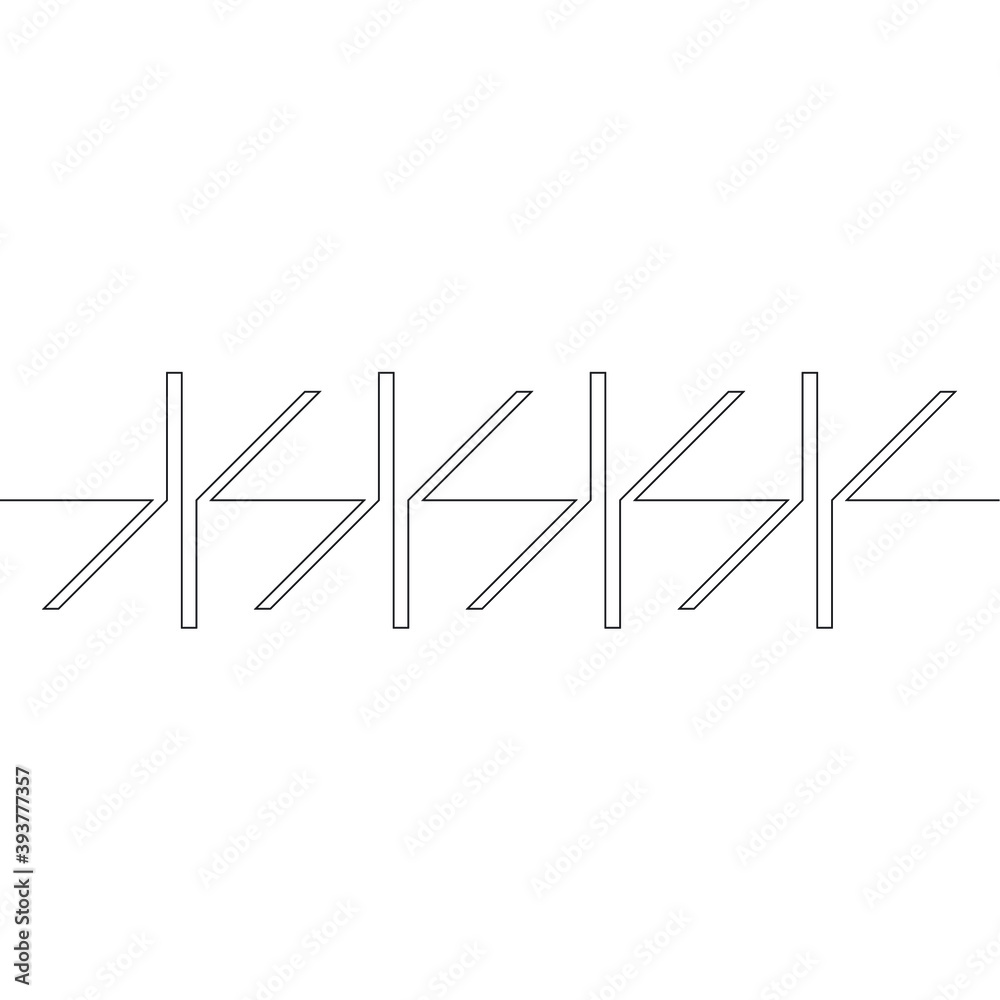 One Lines Design . Vector Arrow Logo . Letter x .Abstract Geometrical illustration.