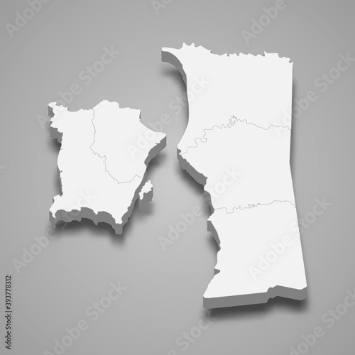 3d isometric map of Penang is a state of Malaysia photo