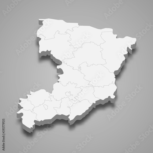 3d isometric map of Rivne oblast is a region of Ukraine
