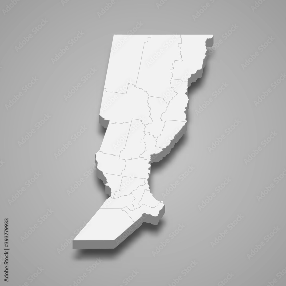 Obraz premium 3d isometric map of Santa Fe is a province of Argentina