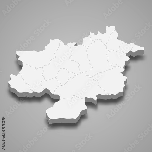 3d isometric map of Sivas is a province of Turkey