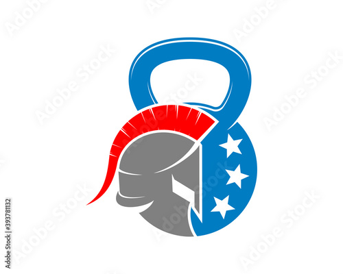 Spartan helmet in the kettle bell