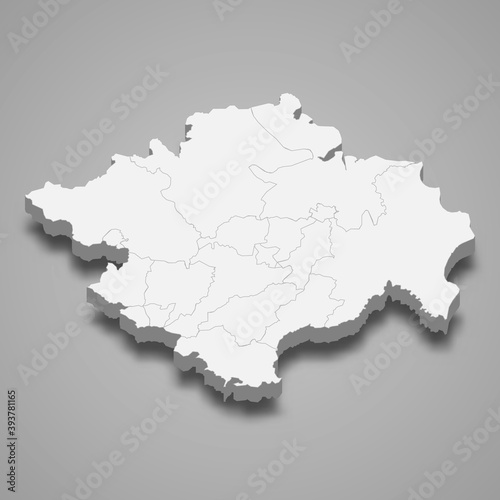 3d isometric map of South Sumatra is a province of Indonesia
