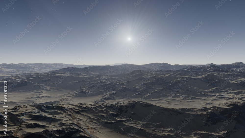 Fototapeta premium alien planet landscape, view from a beautiful planet, beautiful space background
