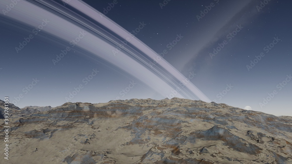 alien planet landscape, view from a beautiful planet, beautiful space background