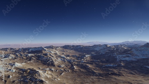 alien planet landscape, view from a beautiful planet, beautiful space background