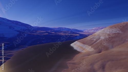 alien planet landscape, view from a beautiful planet, beautiful space background