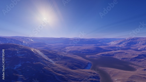 alien planet landscape  view from a beautiful planet  beautiful space background