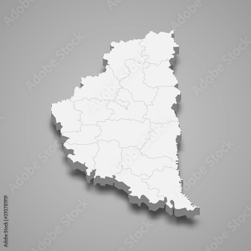 3d isometric map of Ternopil oblast is a region of Ukraine