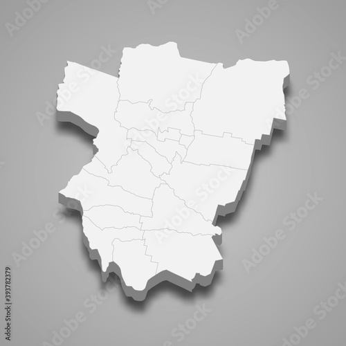 3d isometric map of Tucuman is a province of Argentina photo