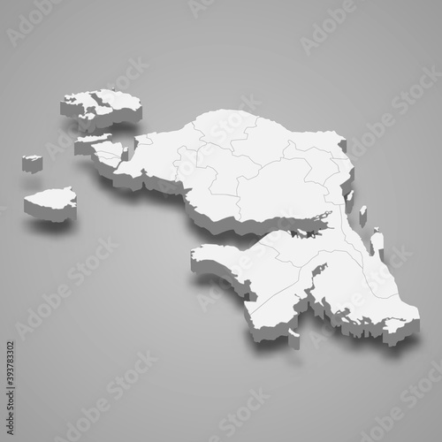 3d isometric map of West Papua is a province of Indonesia