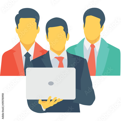 
Colleagues Colored Vector Icon
