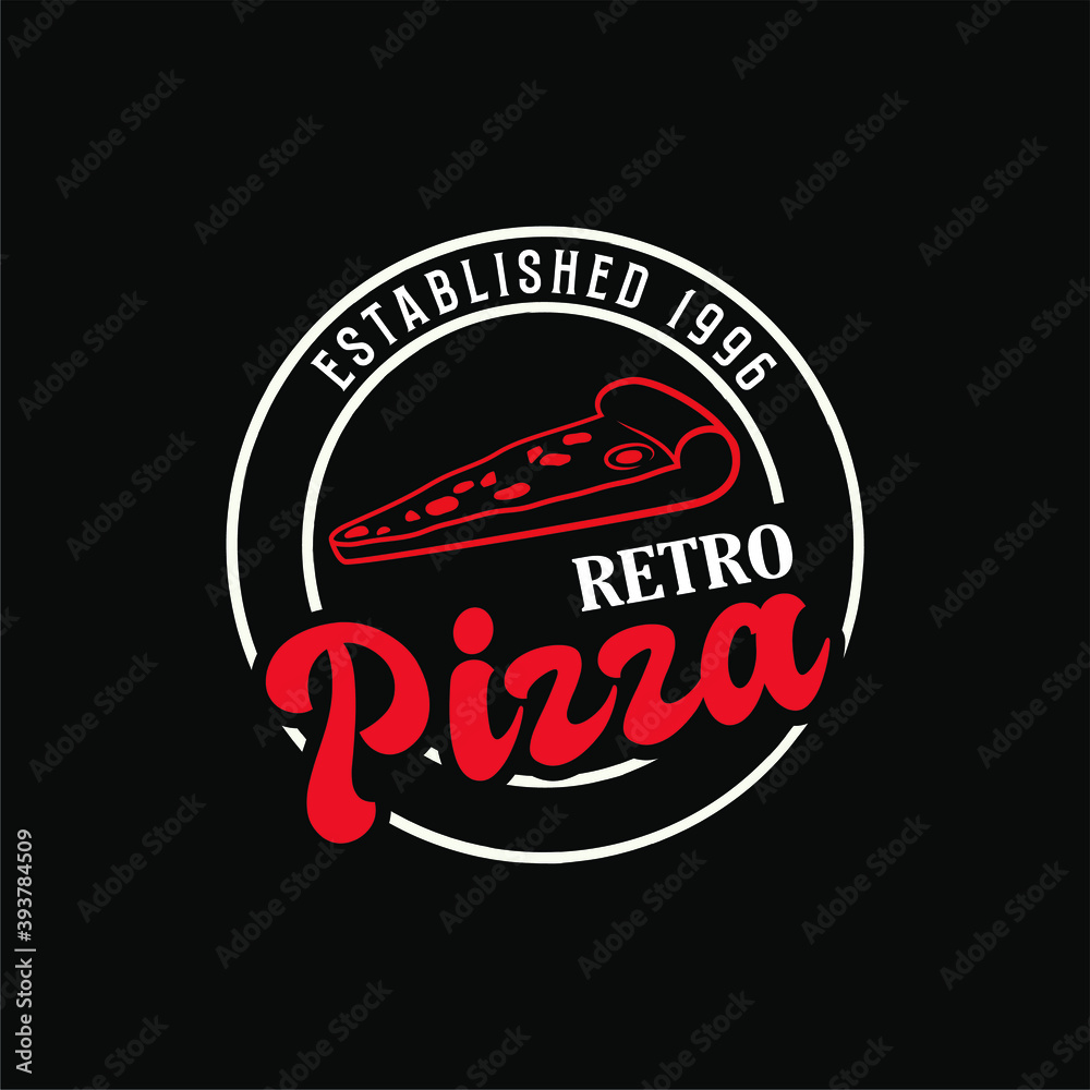 outline pizza logo concept template for fast food restaurant and cafe brand outline pizza logo concept template for fast food restaurant and cafe brand