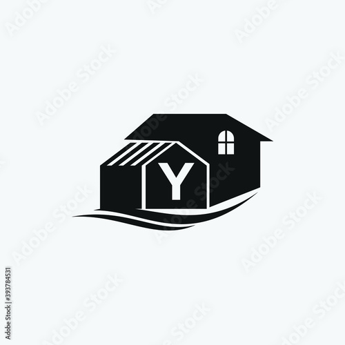 Letter Y and home logo design template