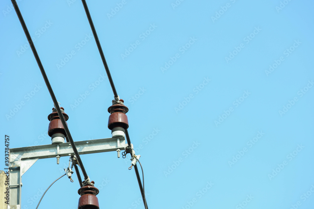 Insulators serve to support electric wires. On the electric pole Insulators serve to support electric wires. On the electric pole