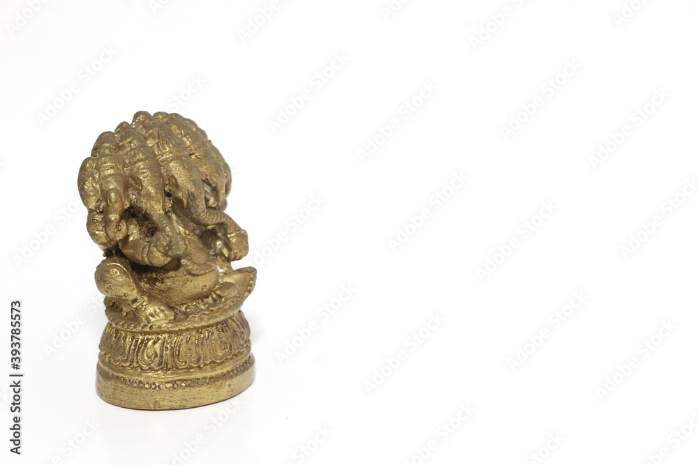 Brass Hindu God Ganesh on white background. Brass Hindu God Ganesh on white background.