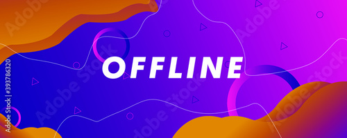 Modern currently offline banner with abstract background