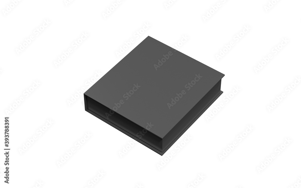 Black blank hard cardboard box mock up template, 3d illustration. Black blank hard cardboard box mock up template, 3d illustration.