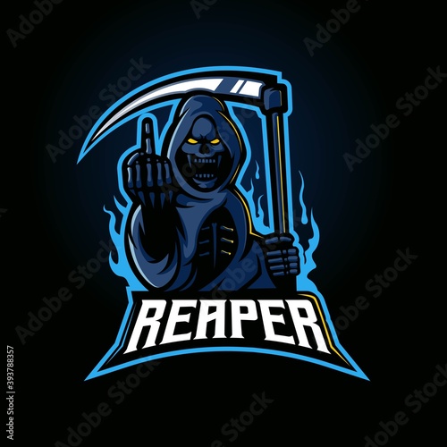Reaper e-sport mascot logo design vector with modern illustration concept style for badge, emblem and t-shirt printing
