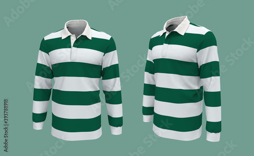 Striped rugby shirt, 3d rendering, 3d illustration photo