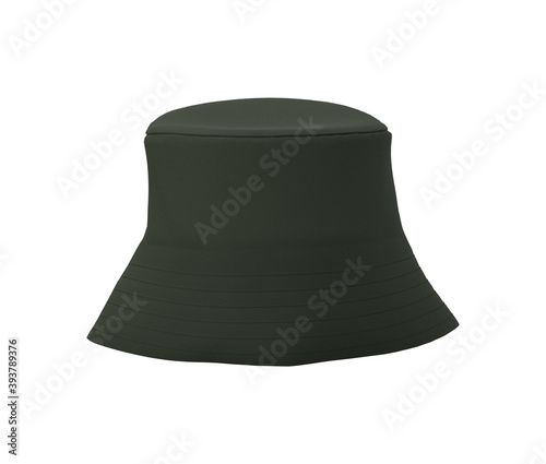 Army green bucket hats 3d rendering