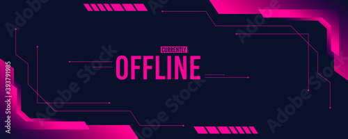 Currently offline twitch banner with abstract shapes