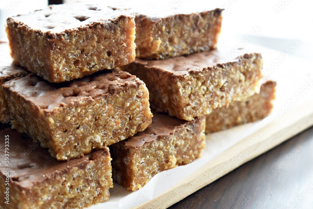 Chocolate caramel rice crispy treats. Chocolate caramel rice crispy treats.