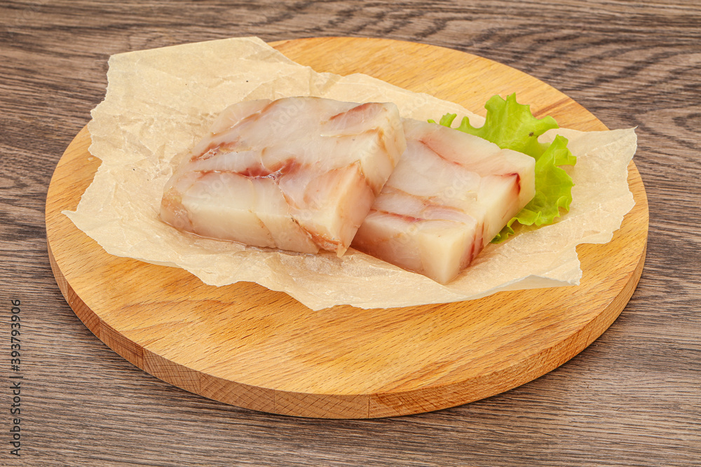 Raw pollock fish fillet for cooking Raw pollock fish fillet for cooking