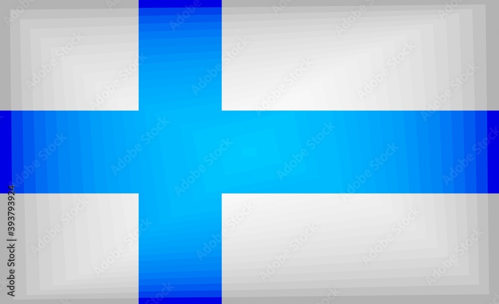 Naklejka premium Finland Gradient Flag - Illustration, Three dimensional flag of Finland