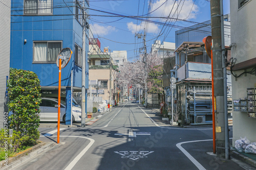Tokyo, Japan - April 3, 2019 : Peaceful street and beautiful environment