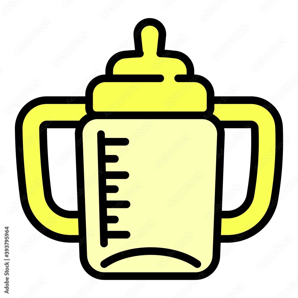 Baby milk bottle icon. Outline baby milk bottle vector icon for web design isolated on white background Baby milk bottle icon. Outline baby milk bottle vector icon for web design isolated on white background