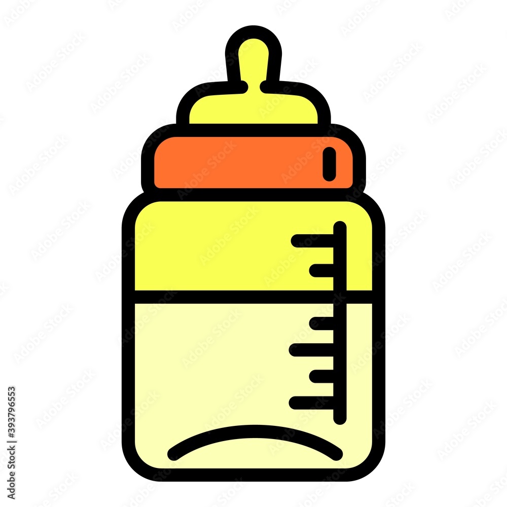 Half milk baby bottle icon. Outline half milk baby bottle vector icon for web design isolated on white background Half milk baby bottle icon. Outline half milk baby bottle vector icon for web design isolated on white background