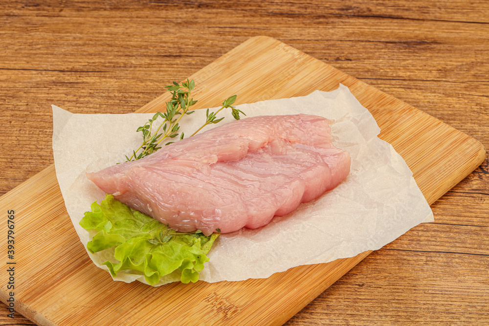 Raw turkey breast steak for cooking Raw turkey breast steak for cooking