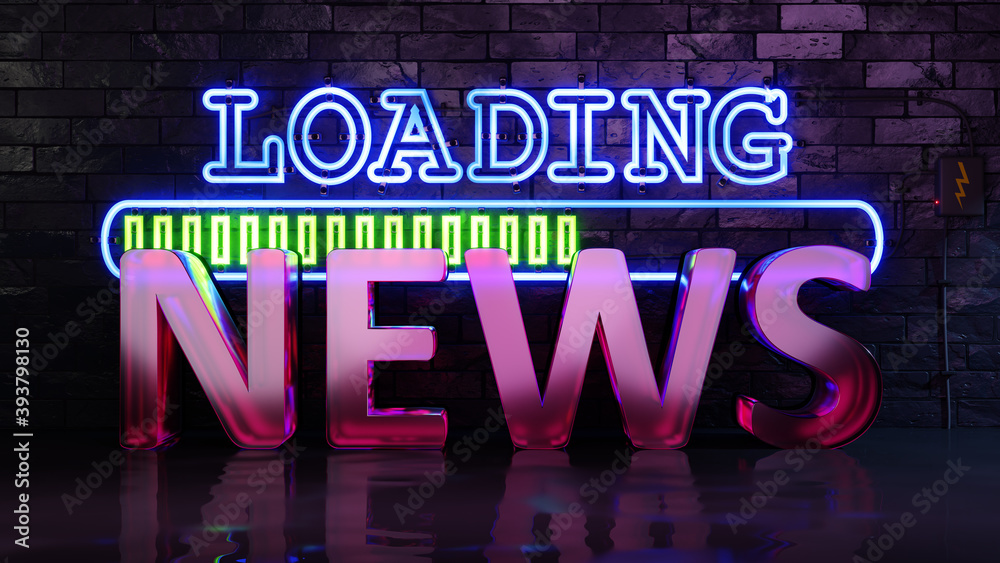 Neon lights loading news
