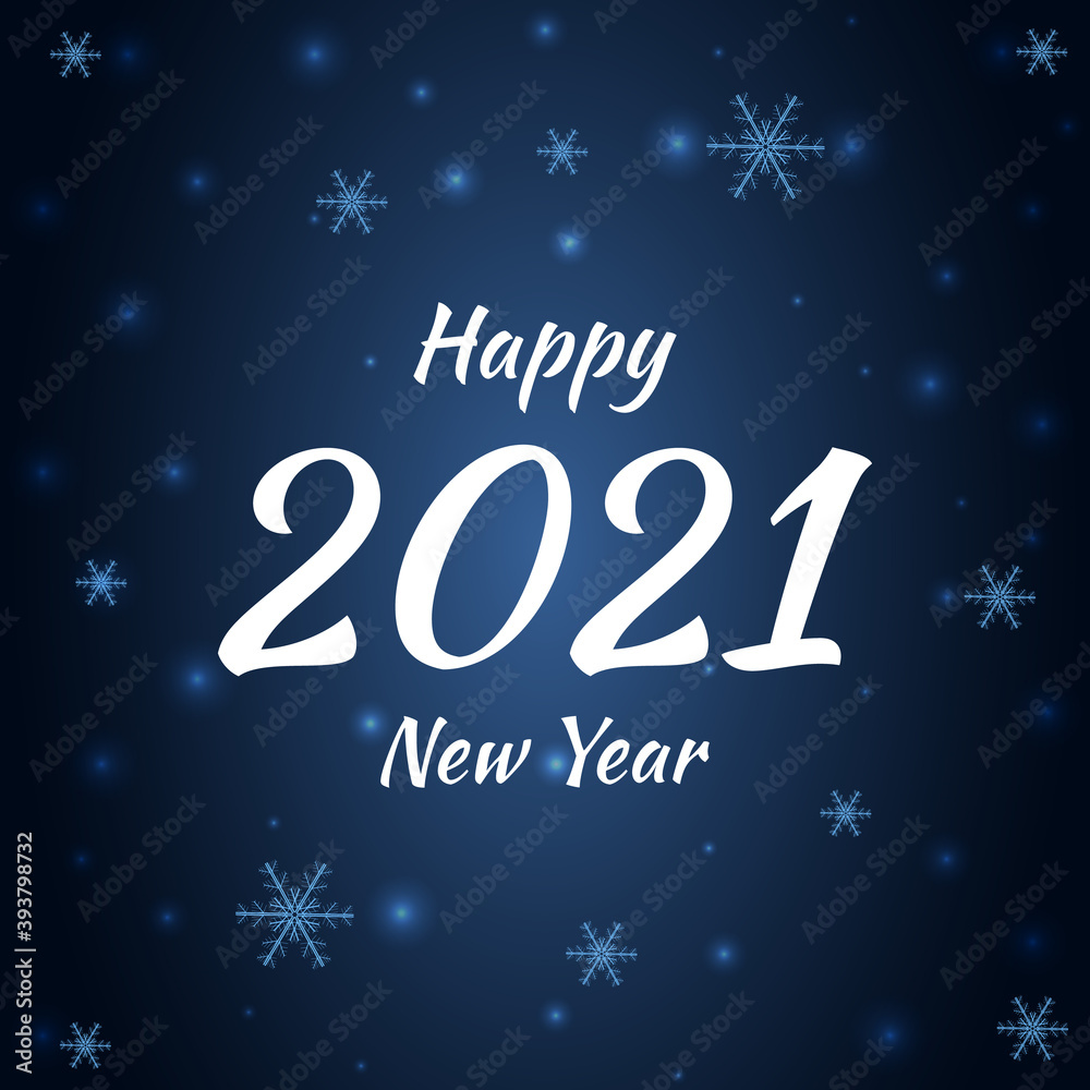 2021 happy new year, snowflakes on a navy blue background. Winter snowflakes festive vector dark blue background. Card or banner with flakes scatter. Freezing cold symbols.
