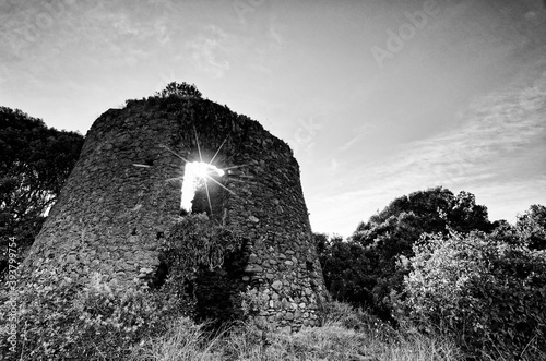 Old genoese tower of  Fiorentina in the Corsica coast