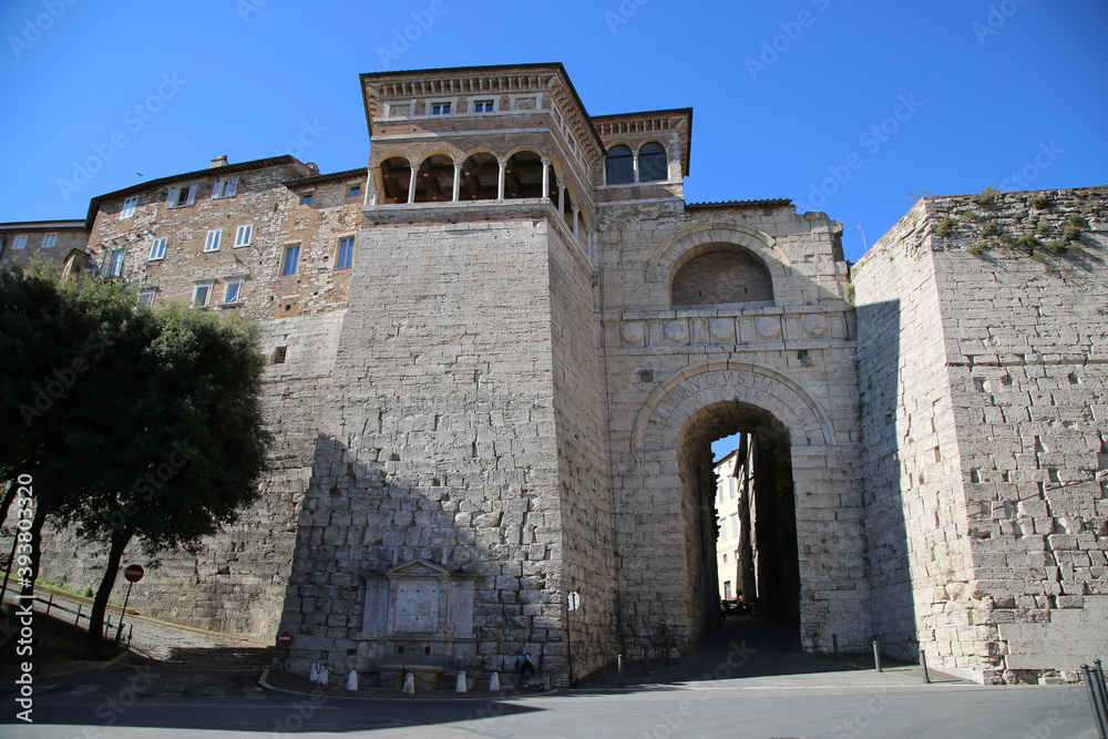 View of the Etruscan Arch of Perugia