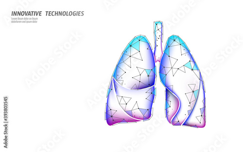 3D human lungs medicine microscopic research concept. Respiratory virus infection coronavirus treatment analysis. Therapy of tuberculosis hospital poster template vector illustration