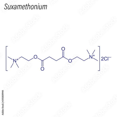 Vector Skeletal formula of Suxamethonium. Drug chemical molecule. photo