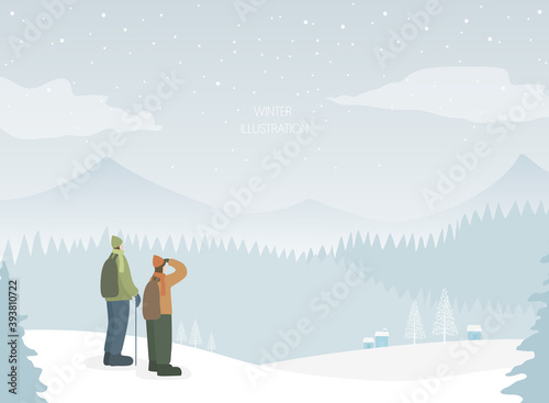 a collection of winter-emotional background illustrations