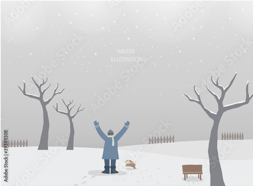 a collection of winter-emotional background illustrations