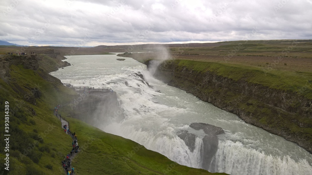 Wasserfall, Gullfoss, Island, Natur, Wasser, Sommer Wasserfall, Gullfoss, Island, Natur, Wasser, Sommer