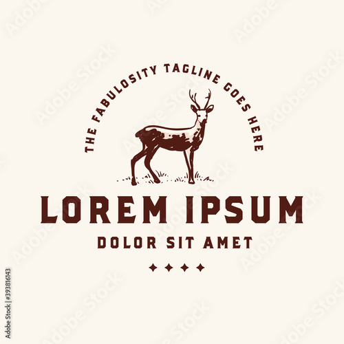 Wild deer outdoor sport logo template