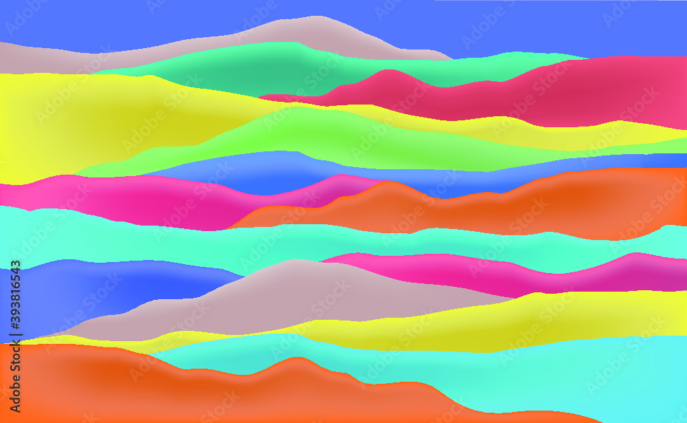 Vector illustration of abstract mountains color pattern