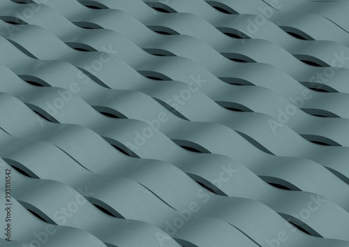 Abstract 3d render, composition, with light cyan, grey, white and lights blues colors. Geometric shapes.