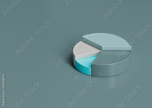 Abstract 3d render, composition, with light cyan, grey, white and lights blues colors. Geometric shapes.