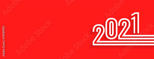 Stylish striped 2021 on red background
