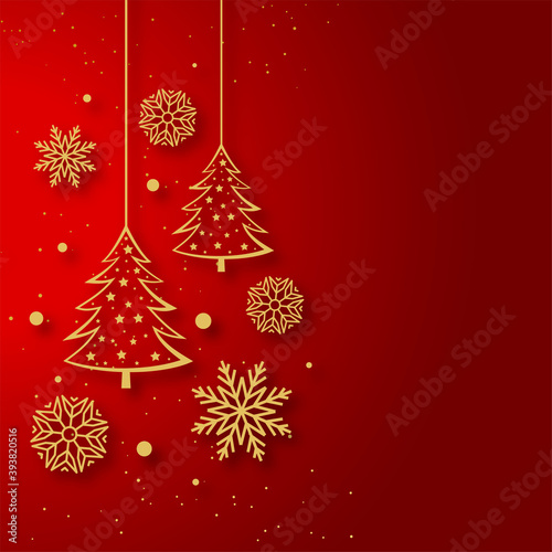 merry christmas greeting card with decorative items