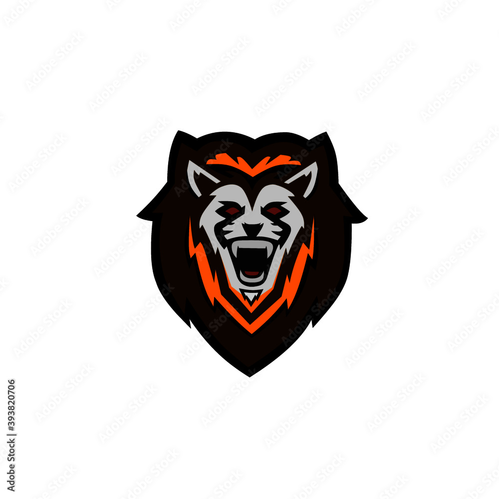 Vector illustration of lion head mascot for e-sport gaming